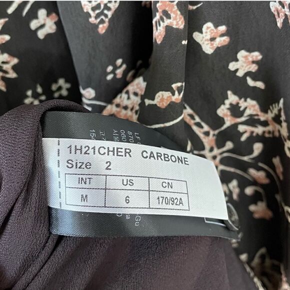 NEW ba&sh Cherry Printed Midi Dress Carbone Size Medium - Picture 11 of 14